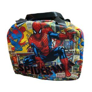 Spiderman Insulated Lunch Bag Exterior Pocket 2 Handle Zip Closure NWOT